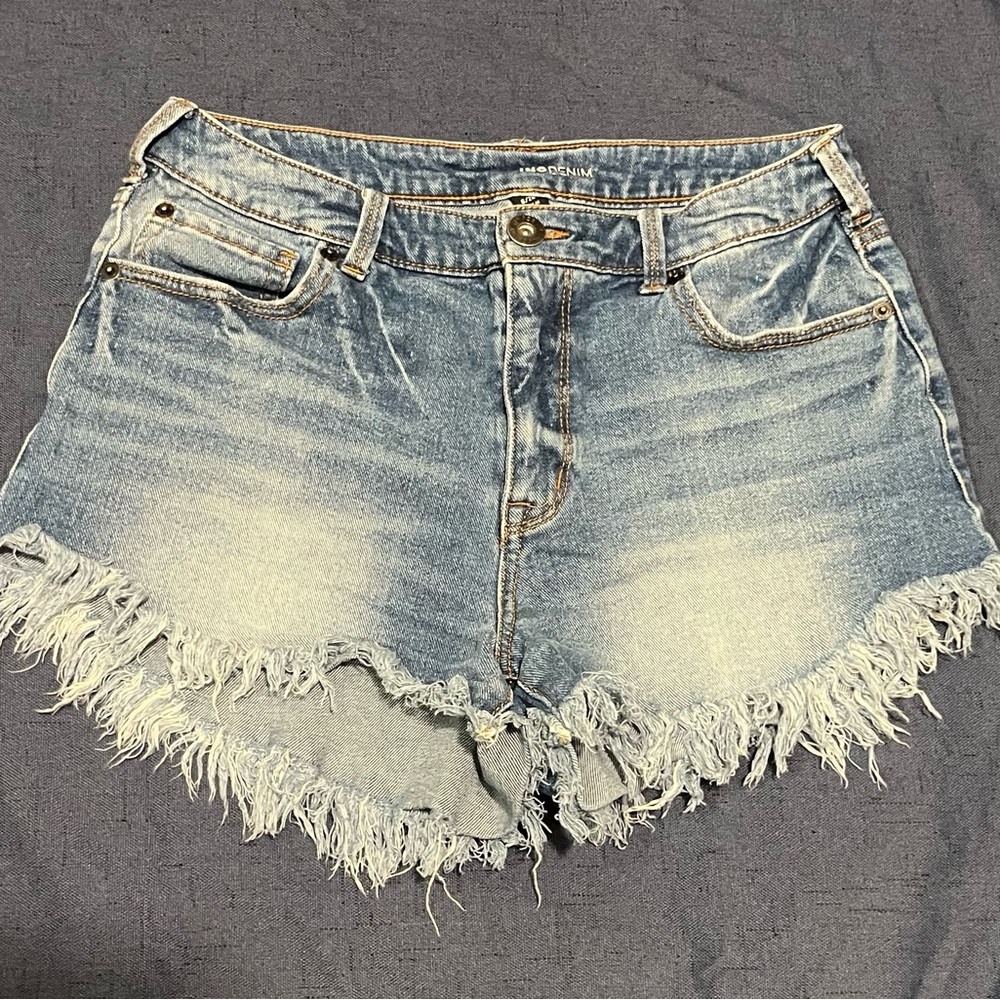 INC Denim High Waisted Frayed Hem Women Shorts Sz 6/28